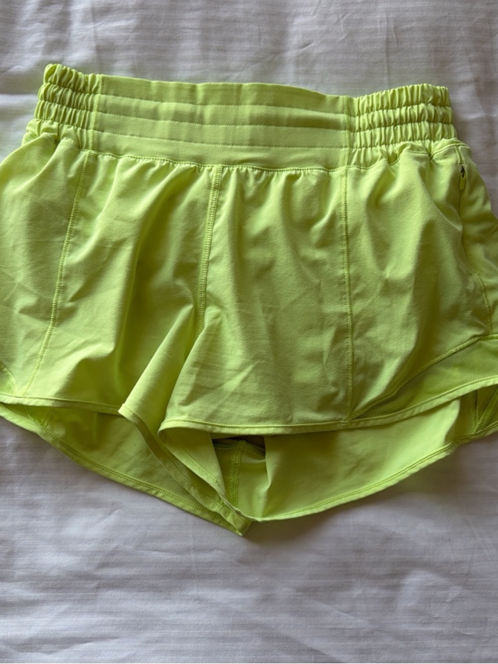 lululemon athletica Neon Yellow Layered Running Skort